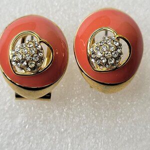 Coral Enamelled Earrings Small Earrings